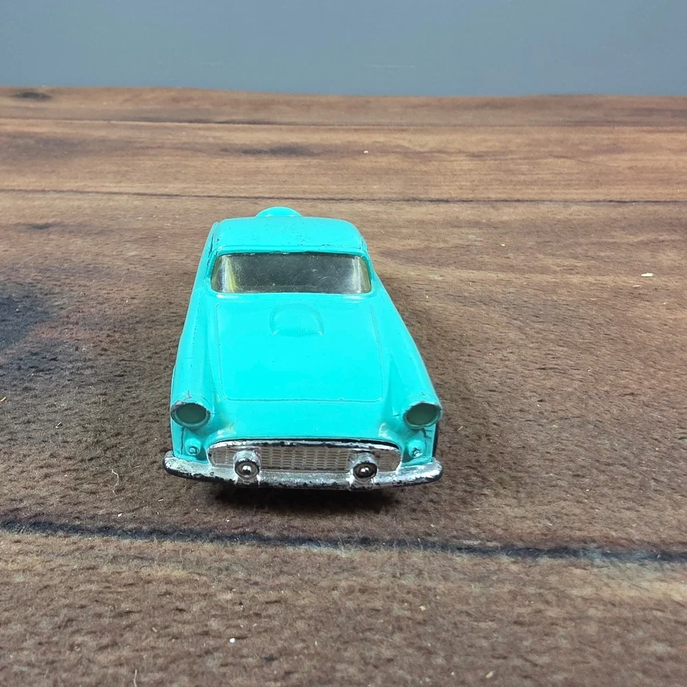 Tootsietoy 56 T-Bird Toy Car Teal Good Diecast 1956 Ford Thunderbird Continental